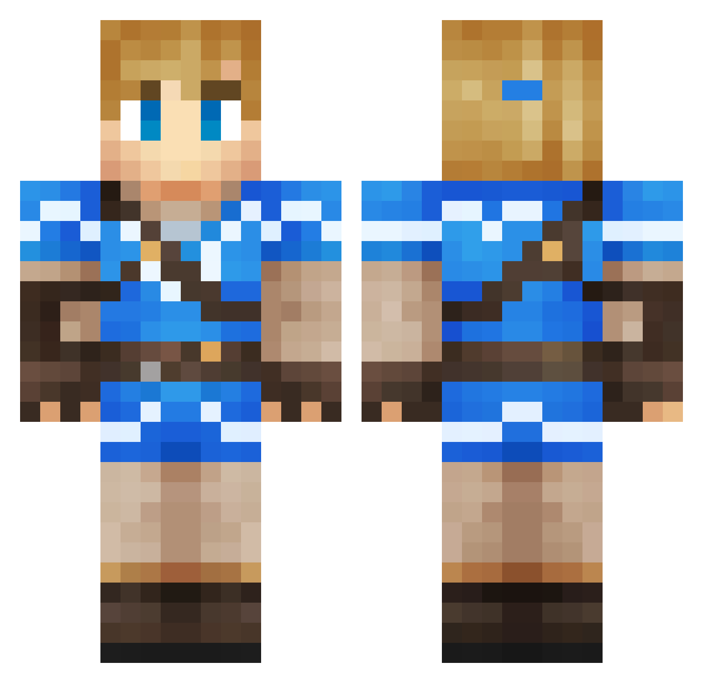 loynez Minecraft skin, front and back view