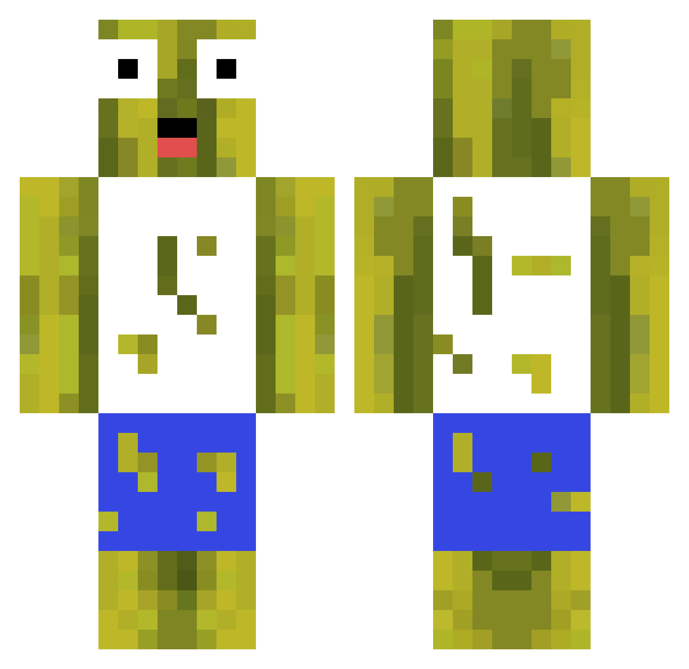 Fujjj Minecraft skin, front and back view