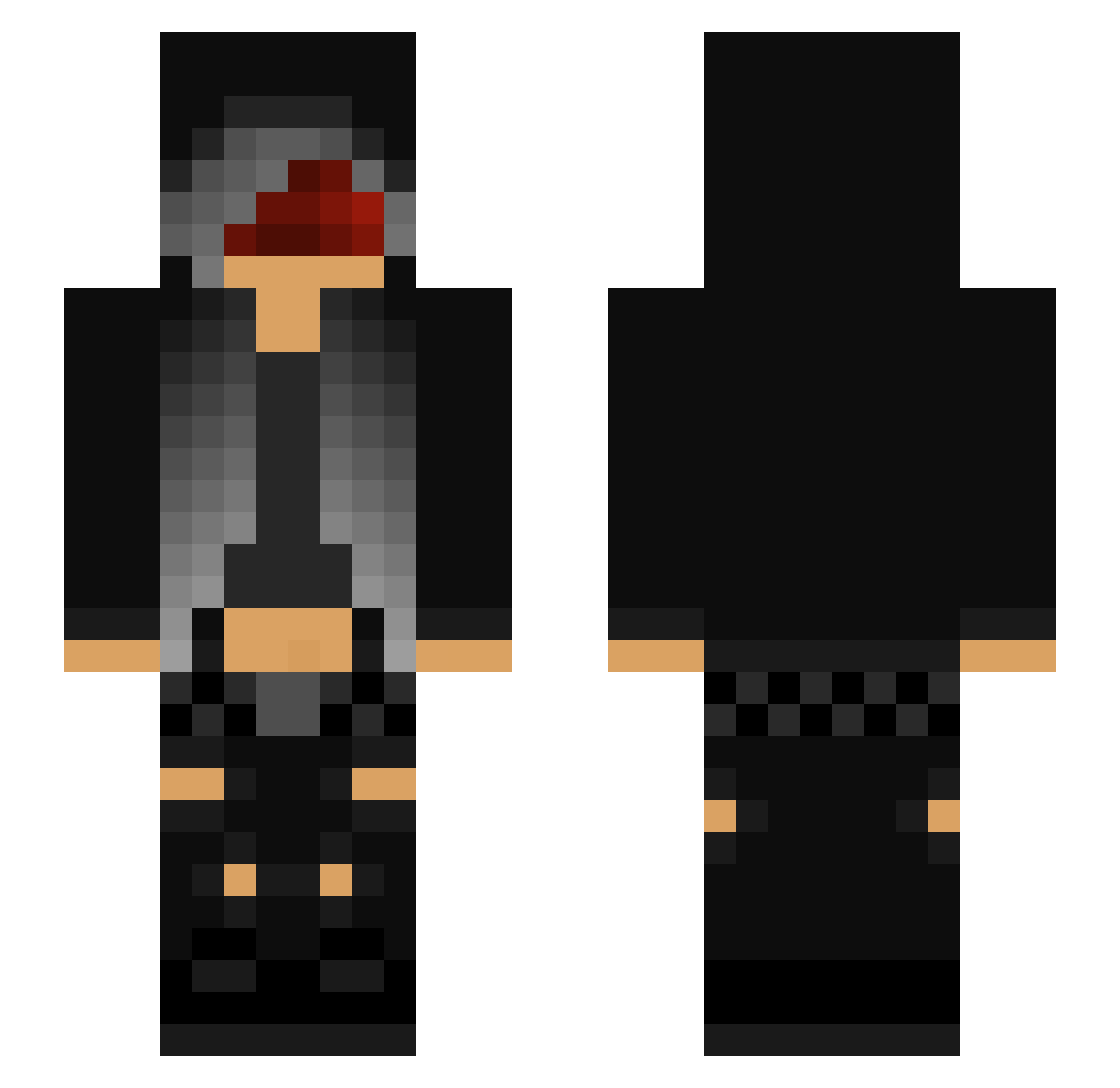 ShadowReaperX3 Minecraft skin, front and back view