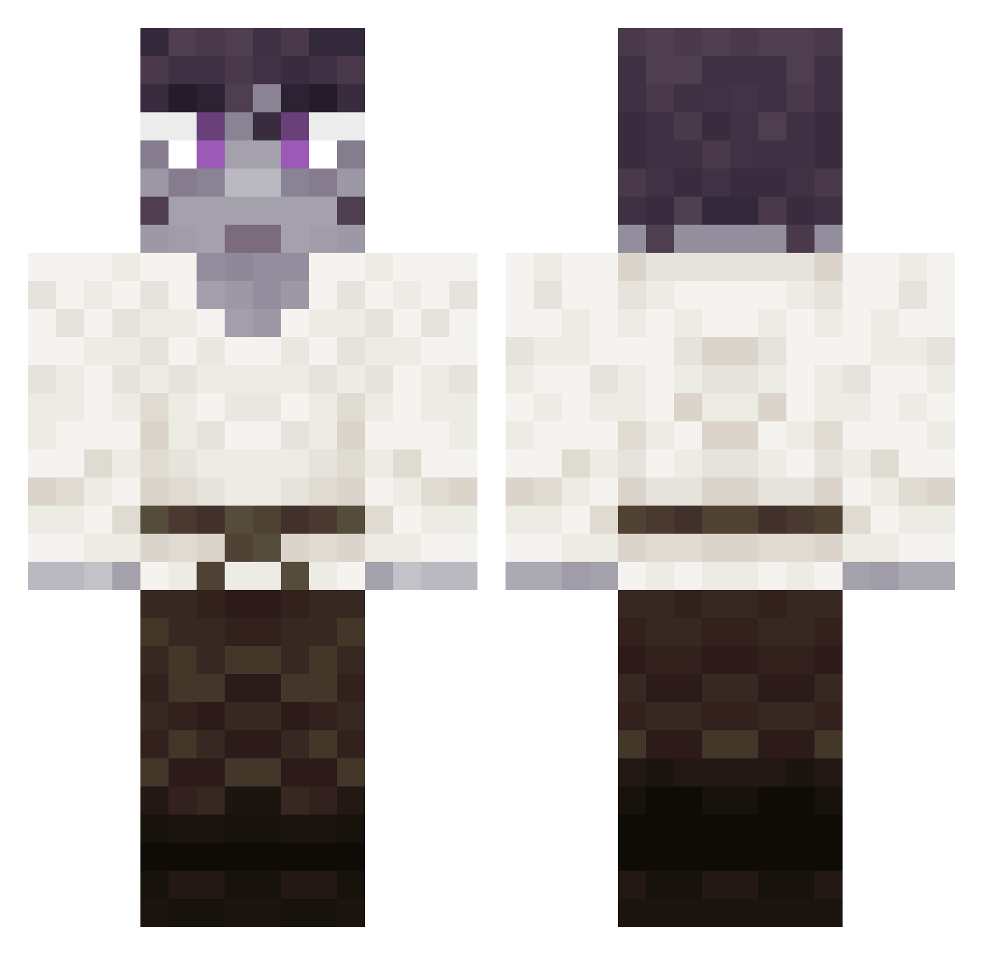 Nunzi0 Minecraft skin, front and back view