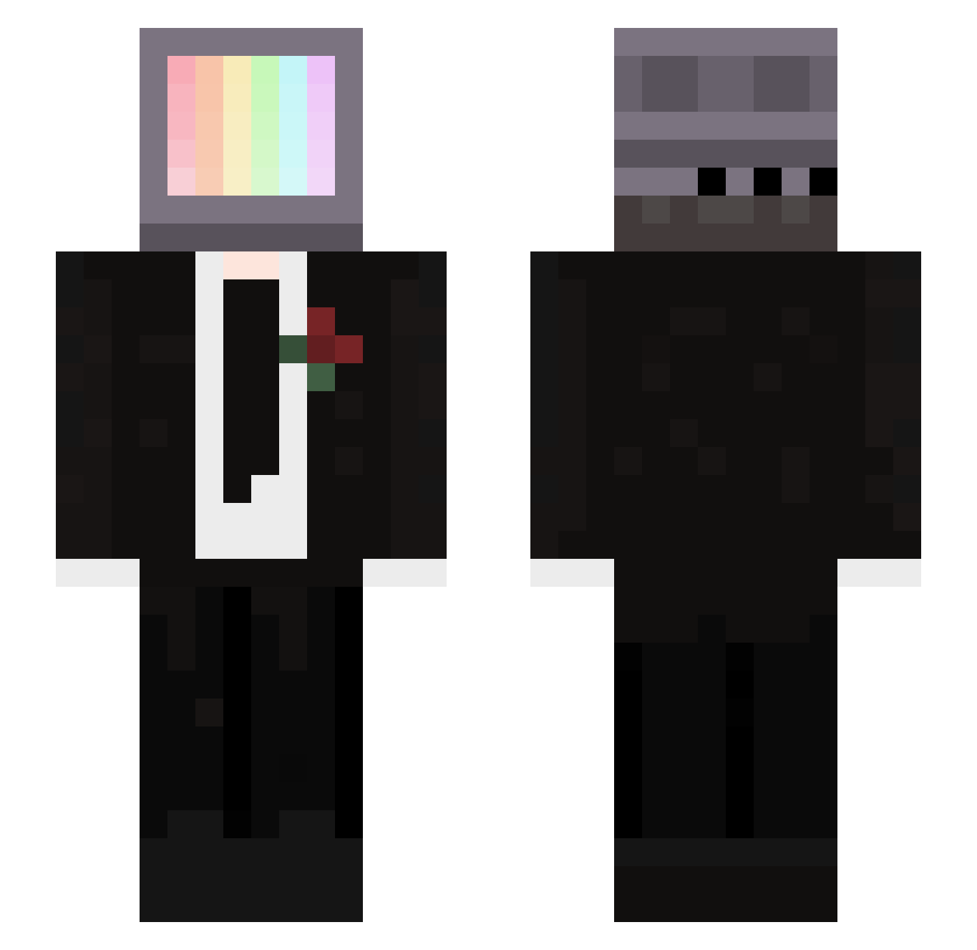 hobbledehoy Minecraft skin, front and back view