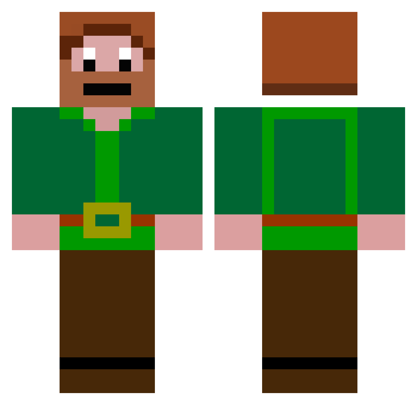 Winddagger Minecraft skin, front and back view
