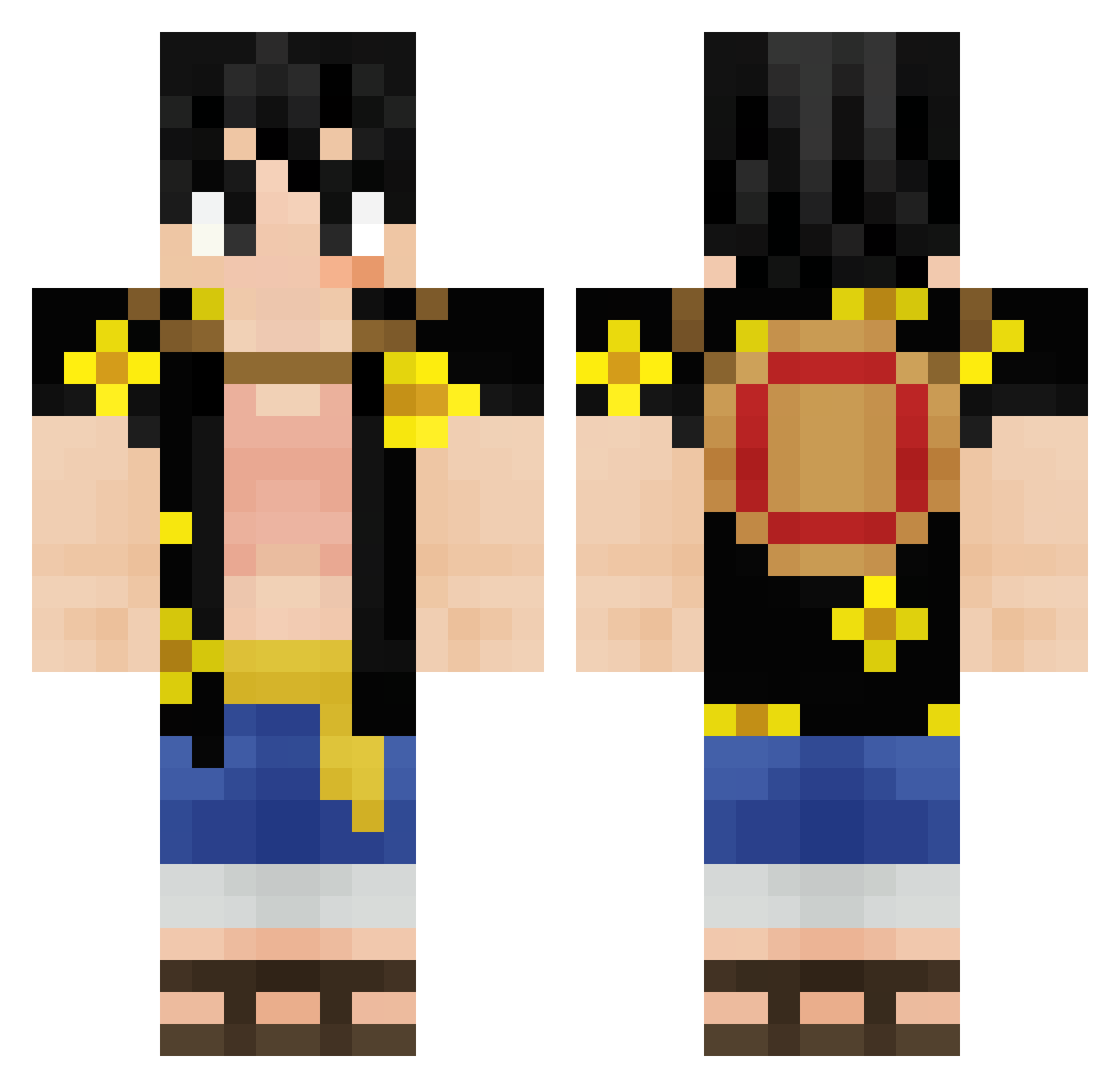 SerbanHero Minecraft skin, front and back view