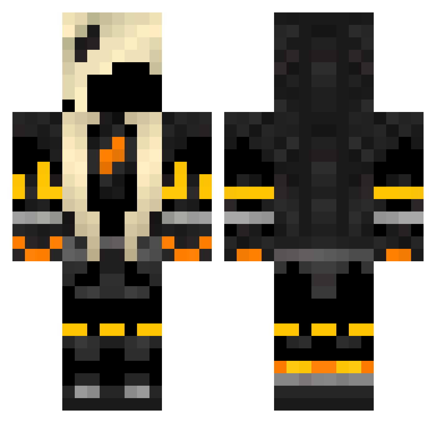 RxidRipAP Minecraft skin, front and back view