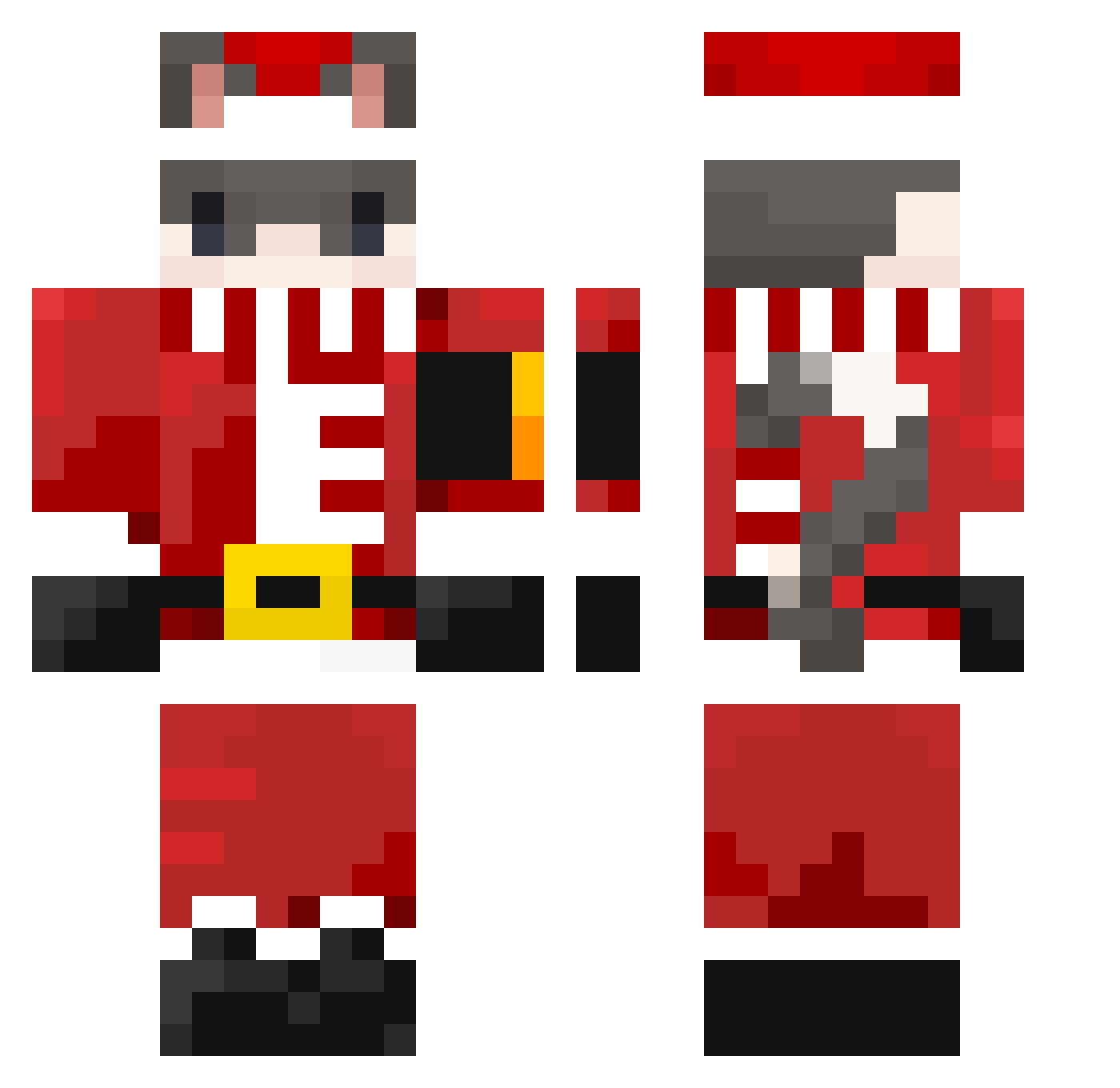 volroad Minecraft skin, front and back view