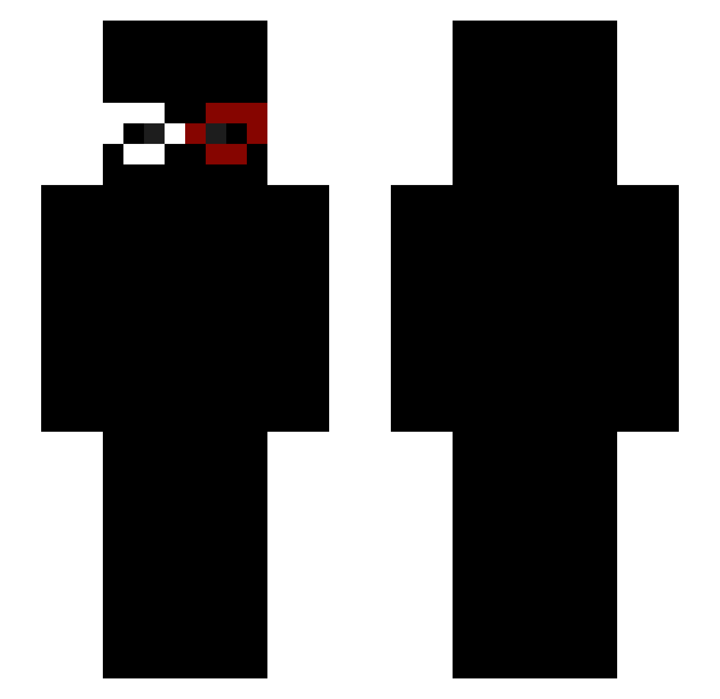 Szafroid Minecraft skin, front and back view