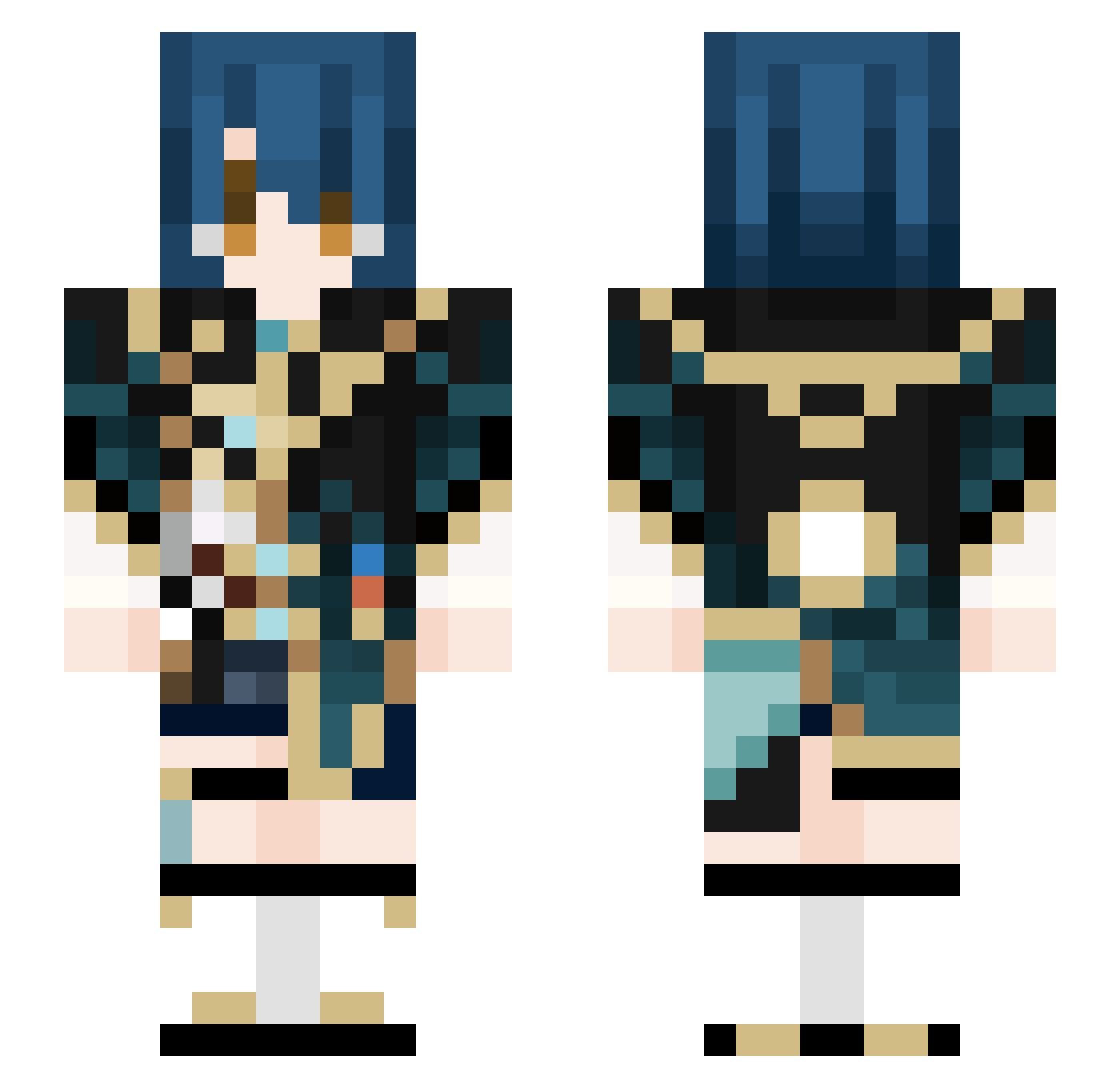 SenorDTA Minecraft skin, front and back view