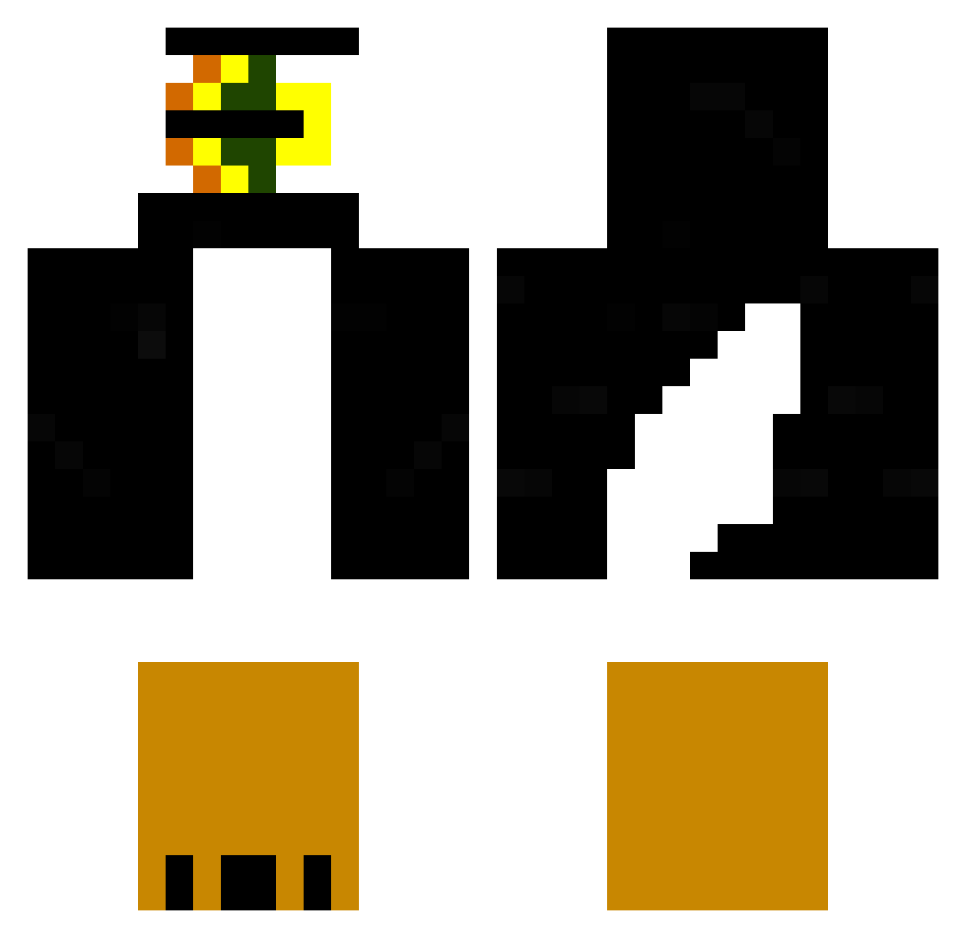 sanitise Minecraft skin, front and back view
