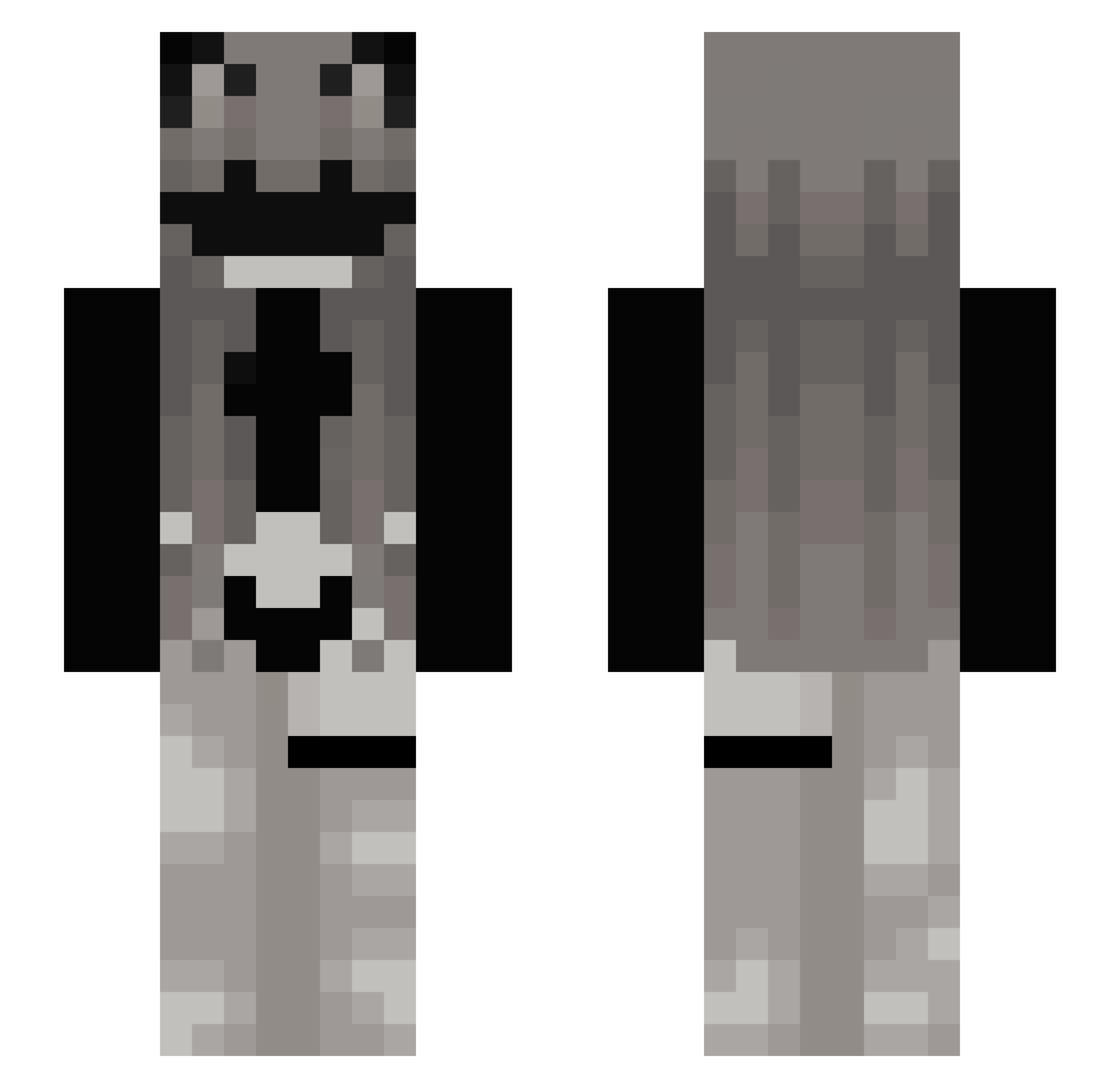 AkariHyenkk Minecraft skin, front and back view