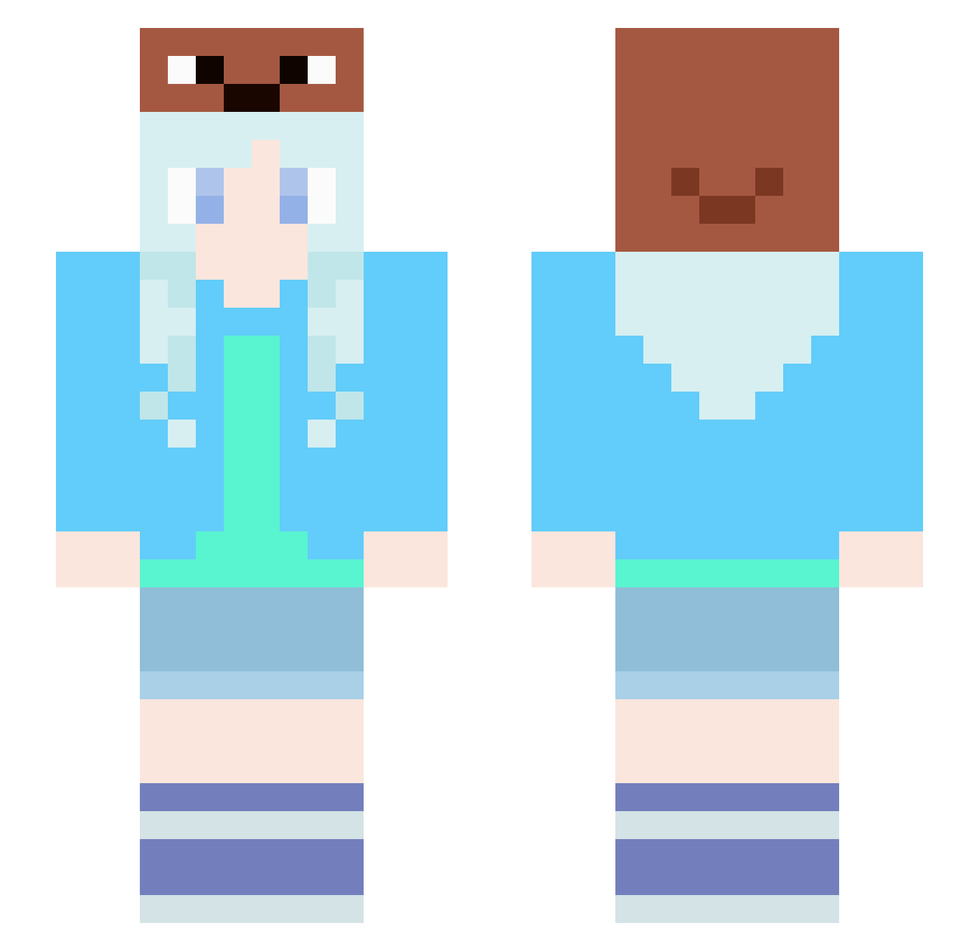 Suiga1004 Minecraft skin, front and back view