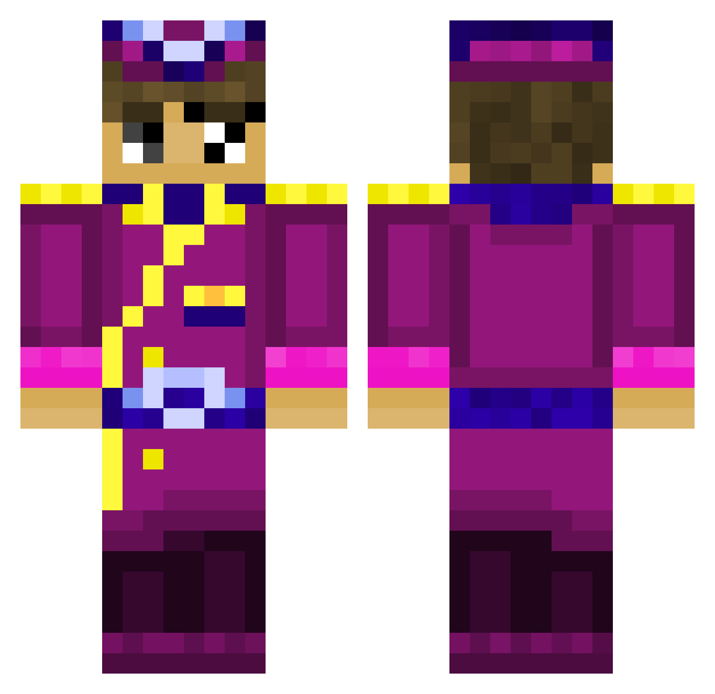 M1L0S Minecraft skin, front and back view