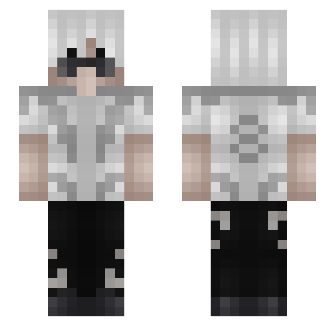Baruxh Minecraft skin, front and back view