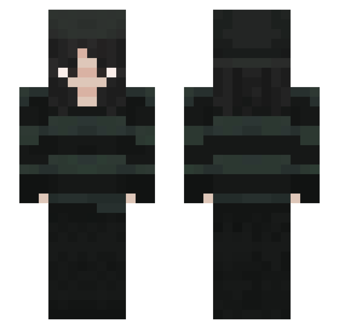 Zollvex Minecraft skin, front and back view
