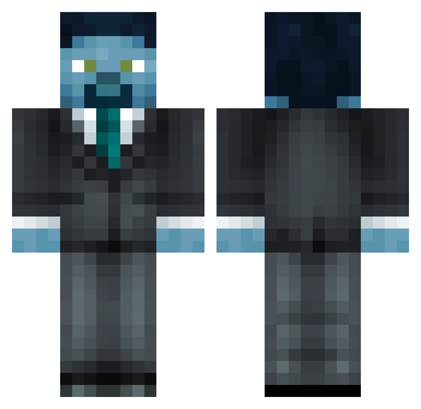 LordMox15 Minecraft skin, front and back view