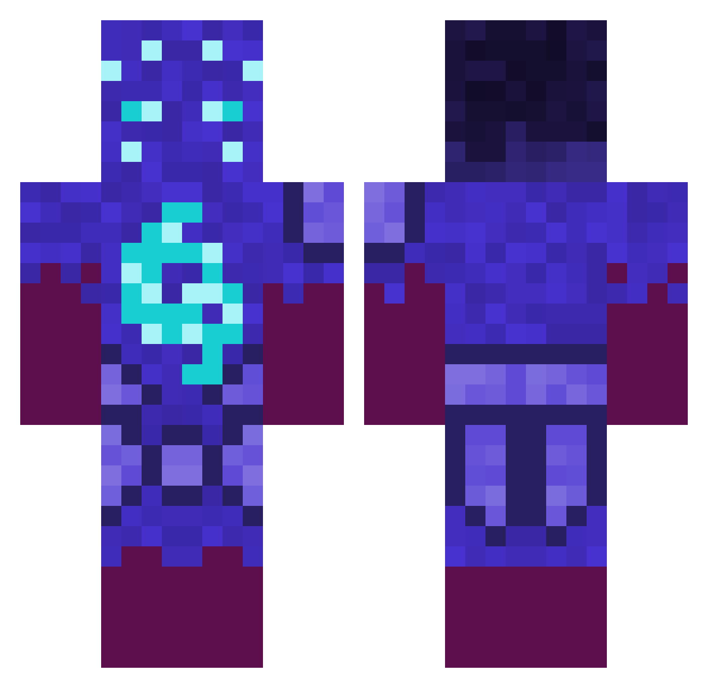 Dark_Morphonight Minecraft skin, front and back view