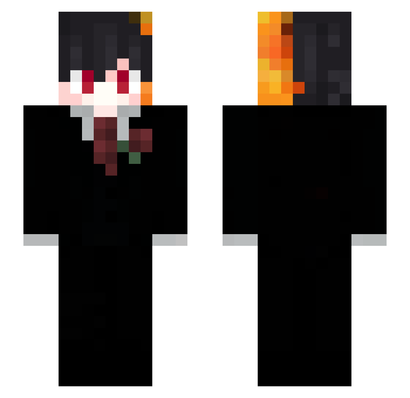 Schatzsuche Minecraft skin, front and back view