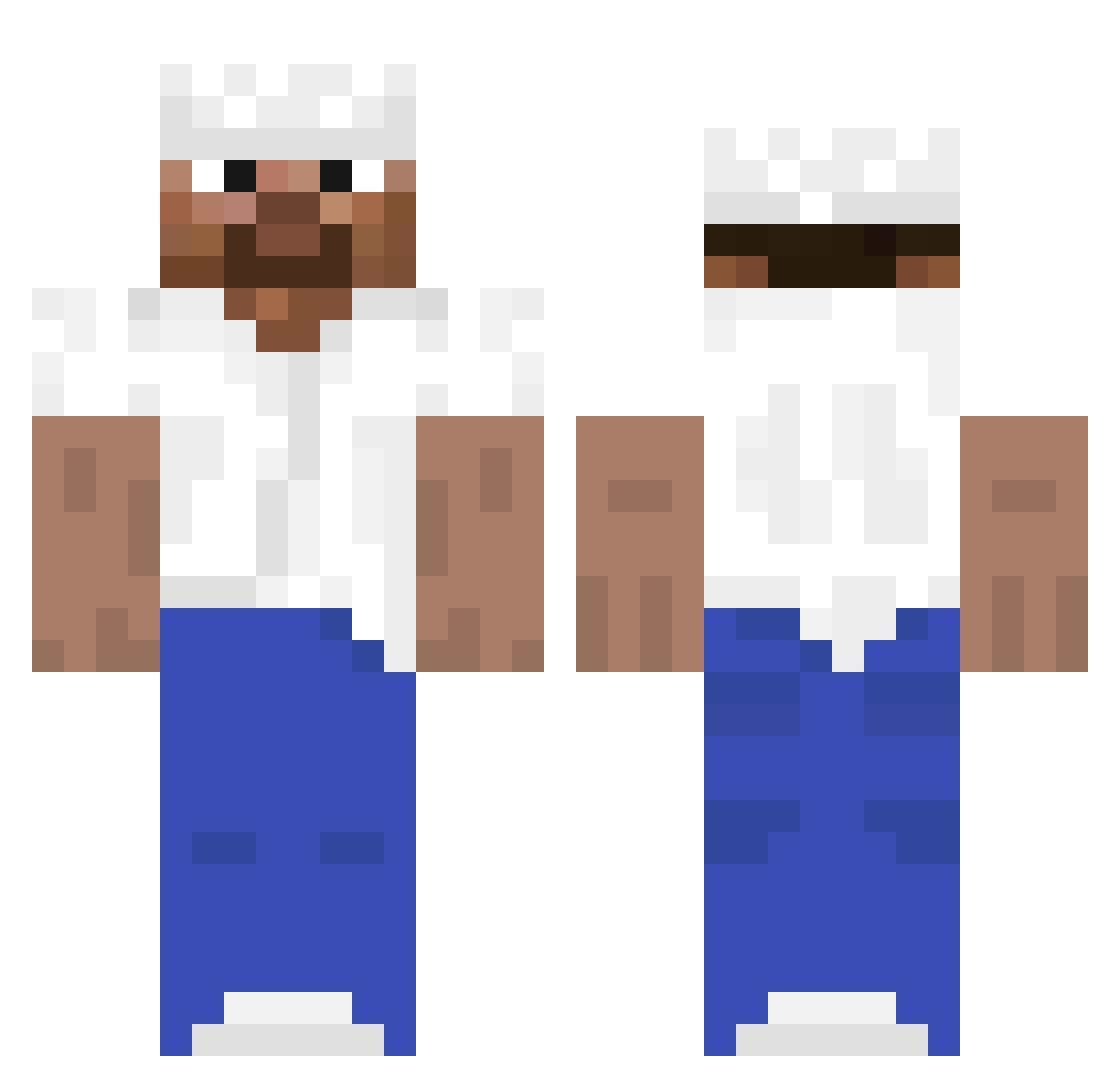 alphadumille Minecraft skin, front and back view