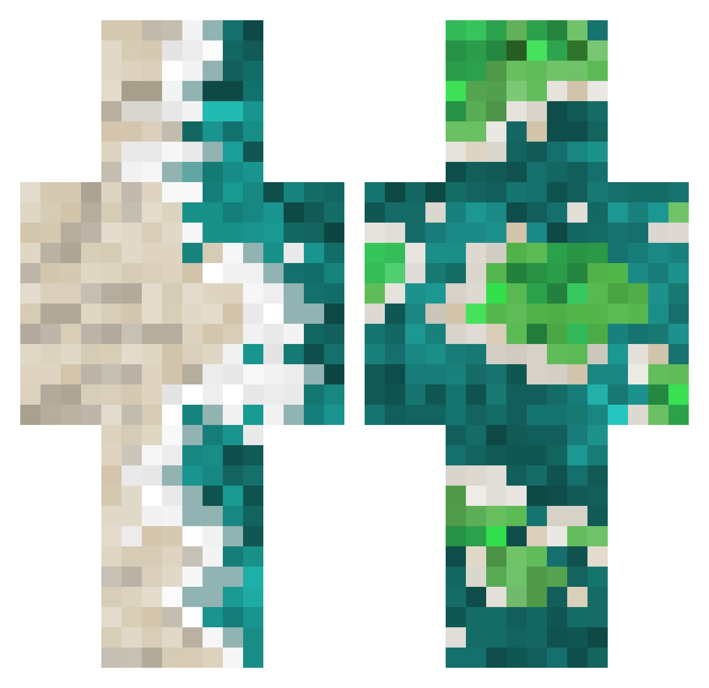 Jana0916 Minecraft skin, front and back view