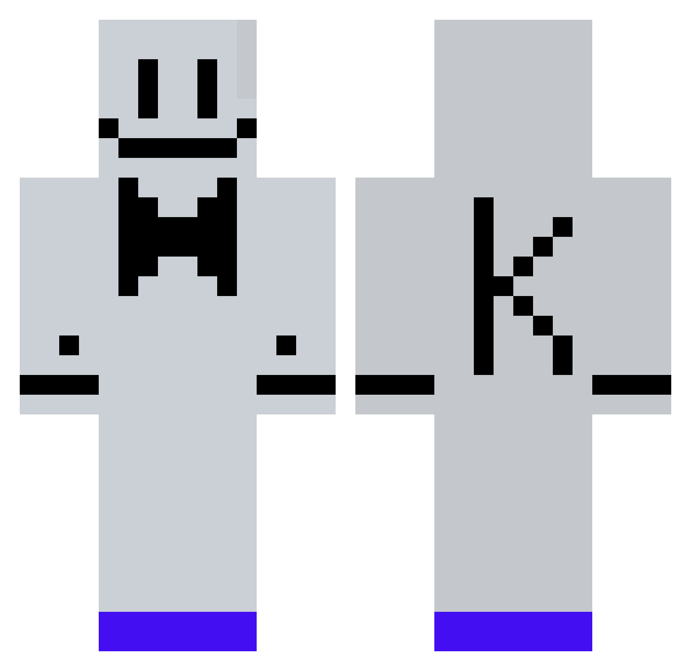 KingK712 Minecraft skin, front and back view