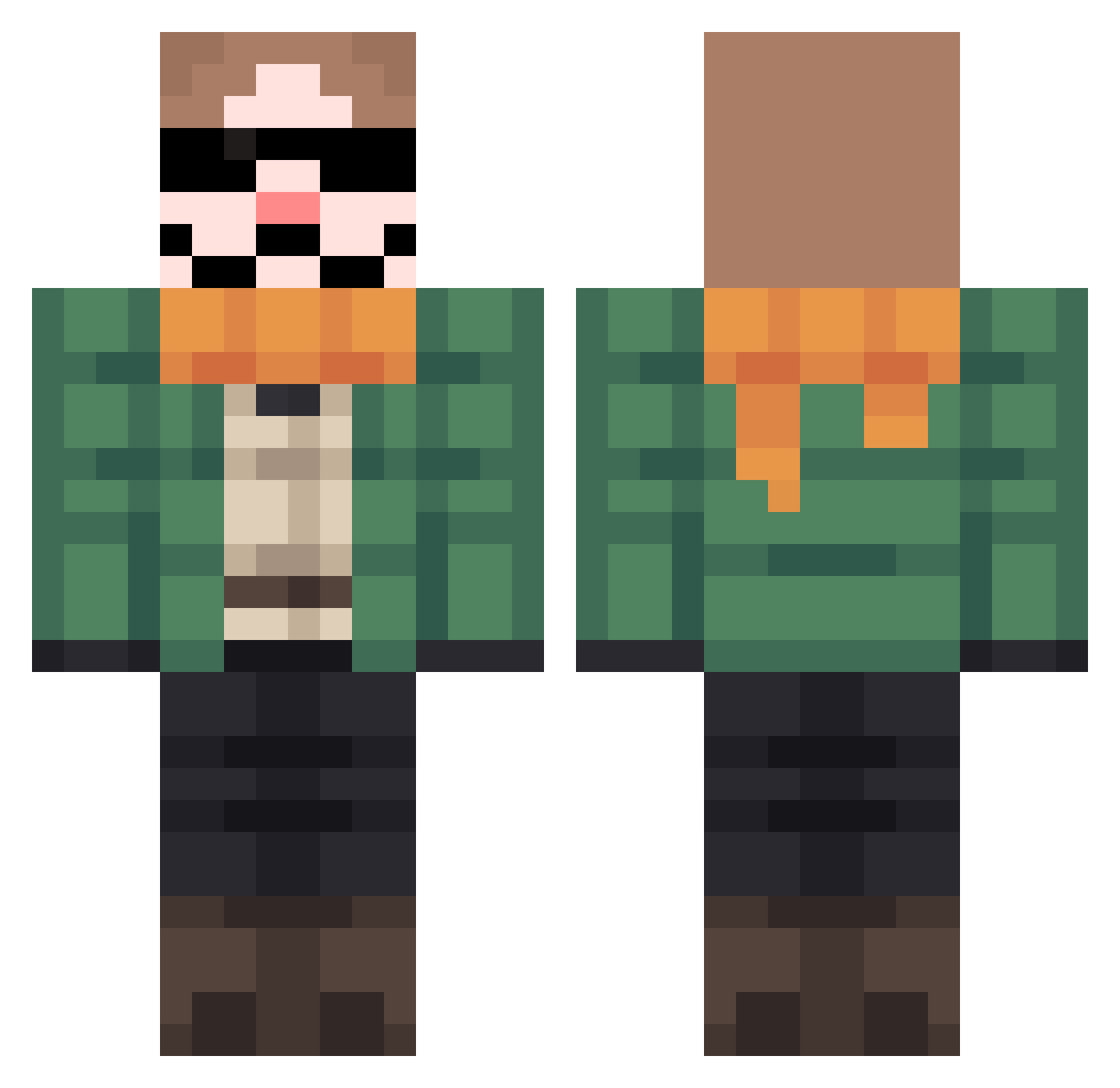 CLECHUDO1 Minecraft skin, front and back view