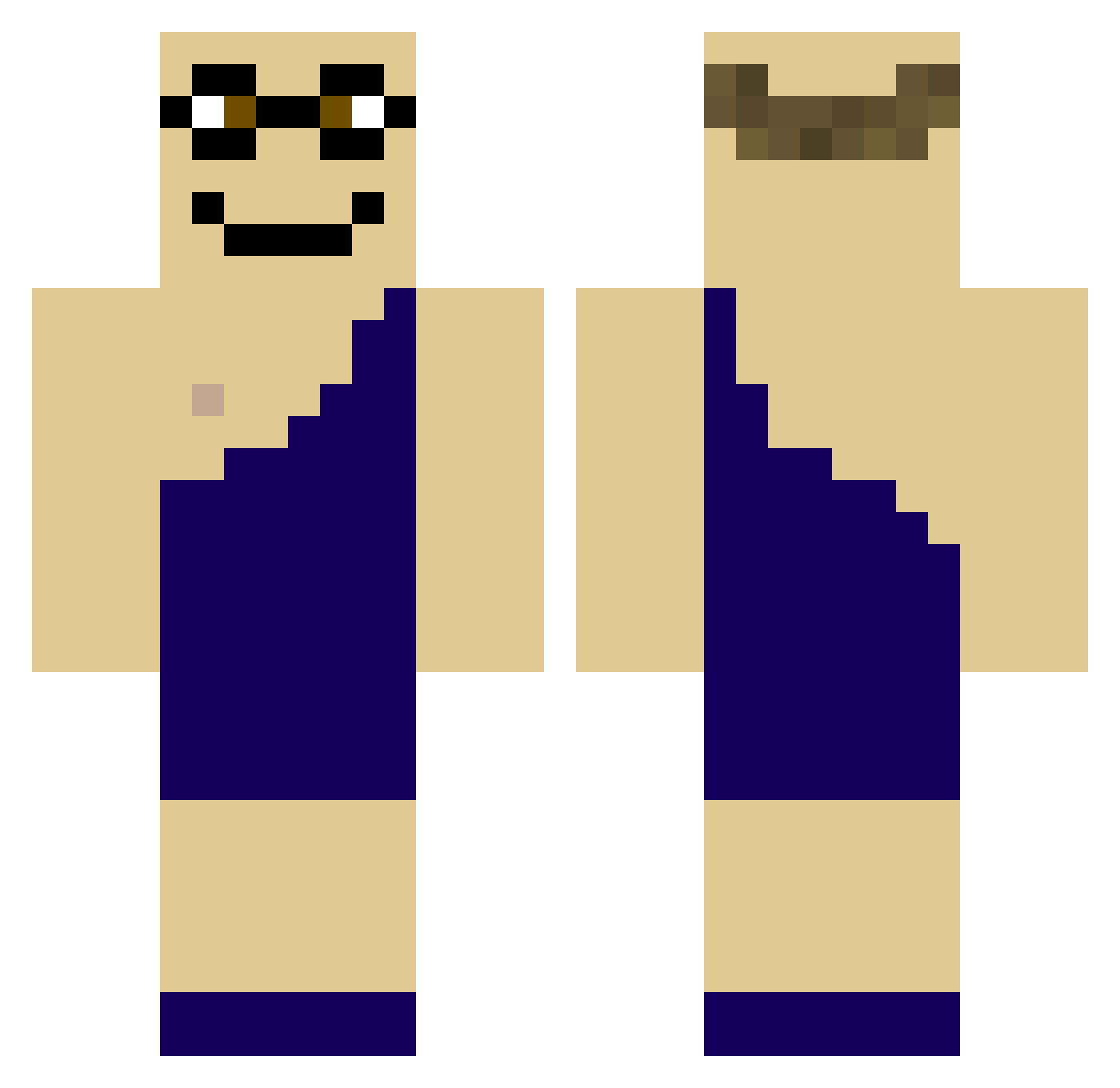 KFutz Minecraft skin, front and back view
