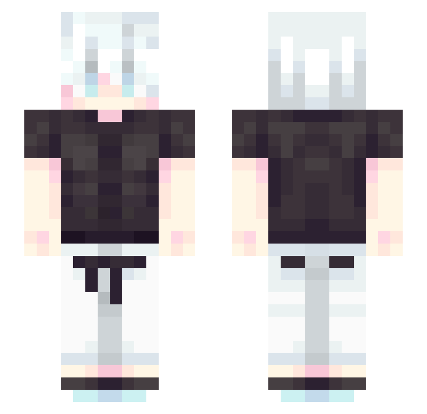 JardYT Minecraft skin, front and back view