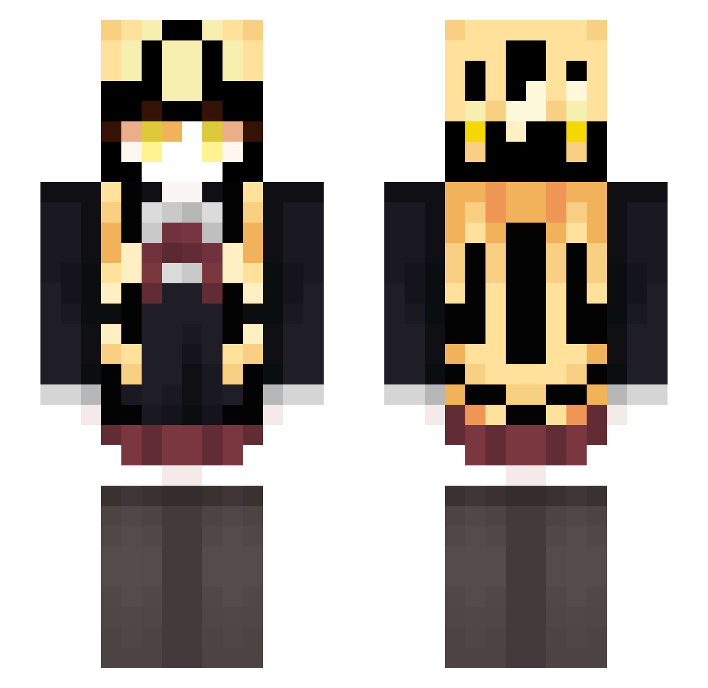Nominari Minecraft skin, front and back view