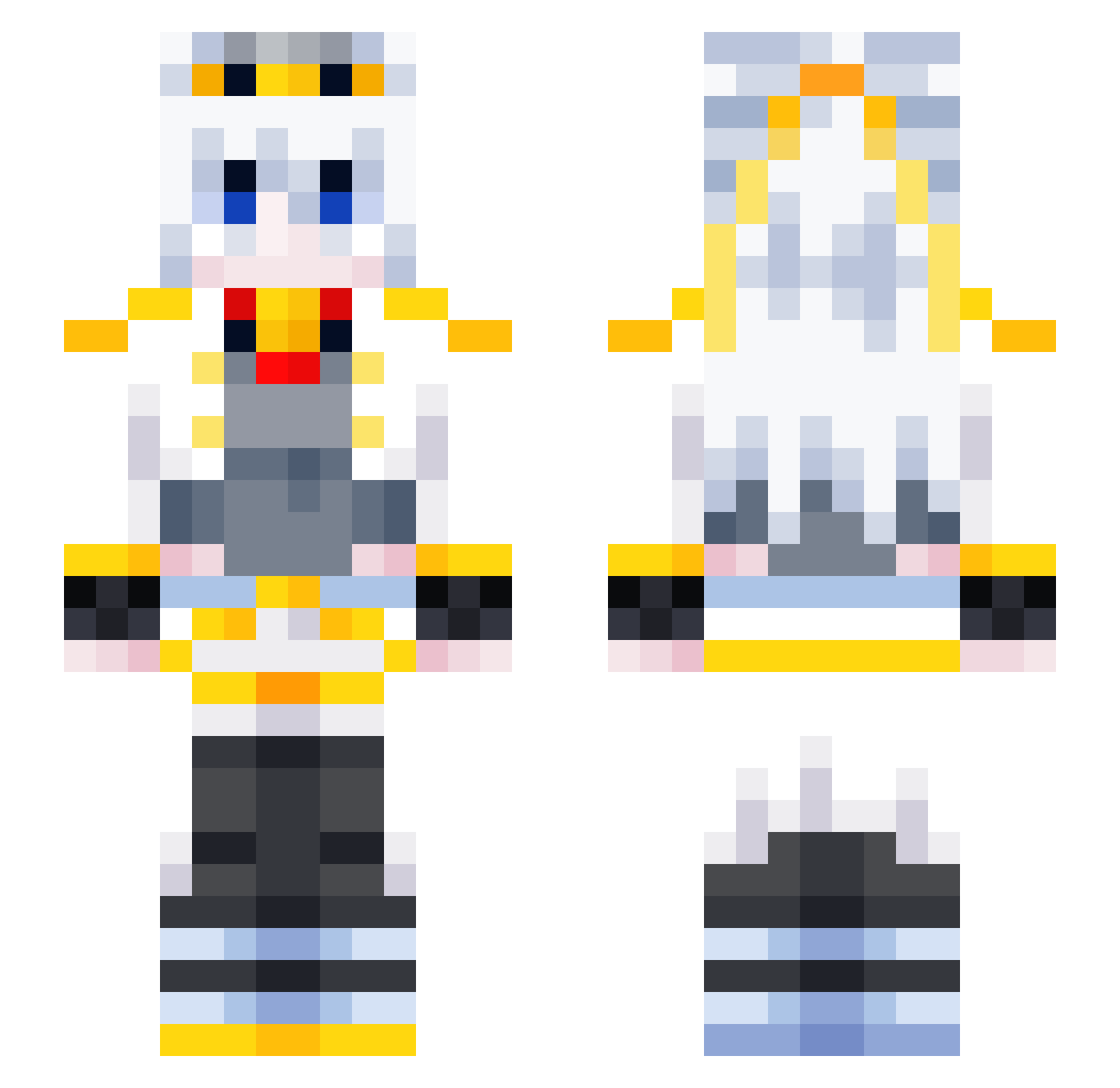 Dino3414 Minecraft skin, front and back view