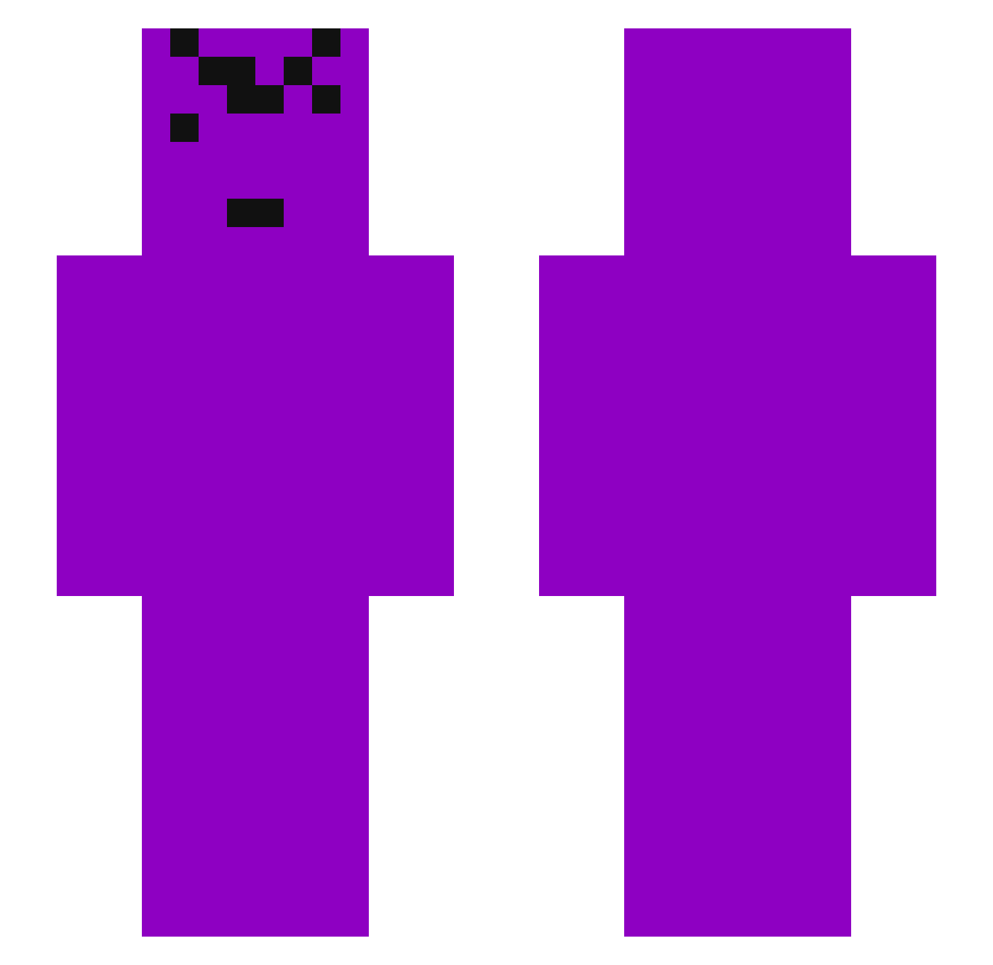 RecCord Minecraft skin, front and back view