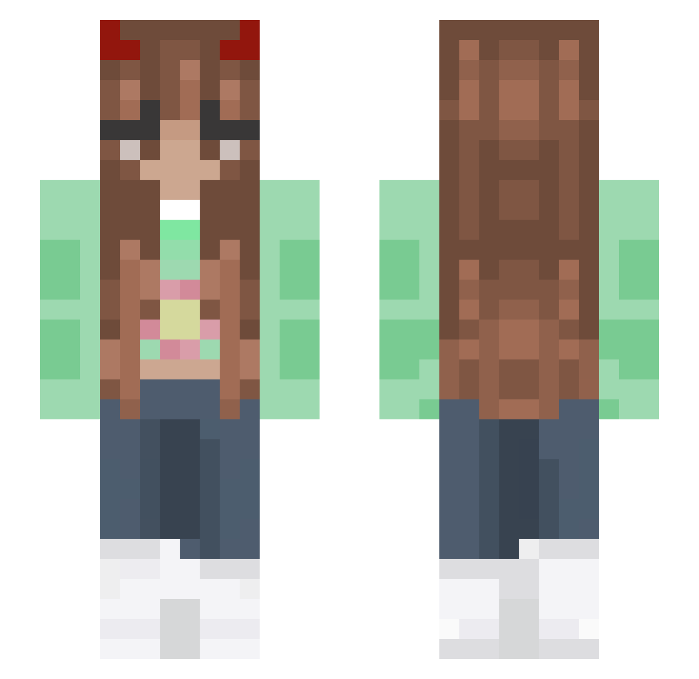 zakiniboi Minecraft skin, front and back view