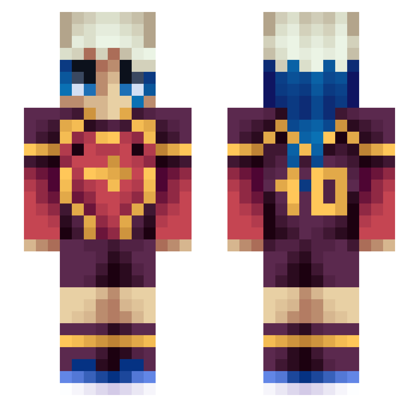 Jayp31931 Minecraft skin, front and back view