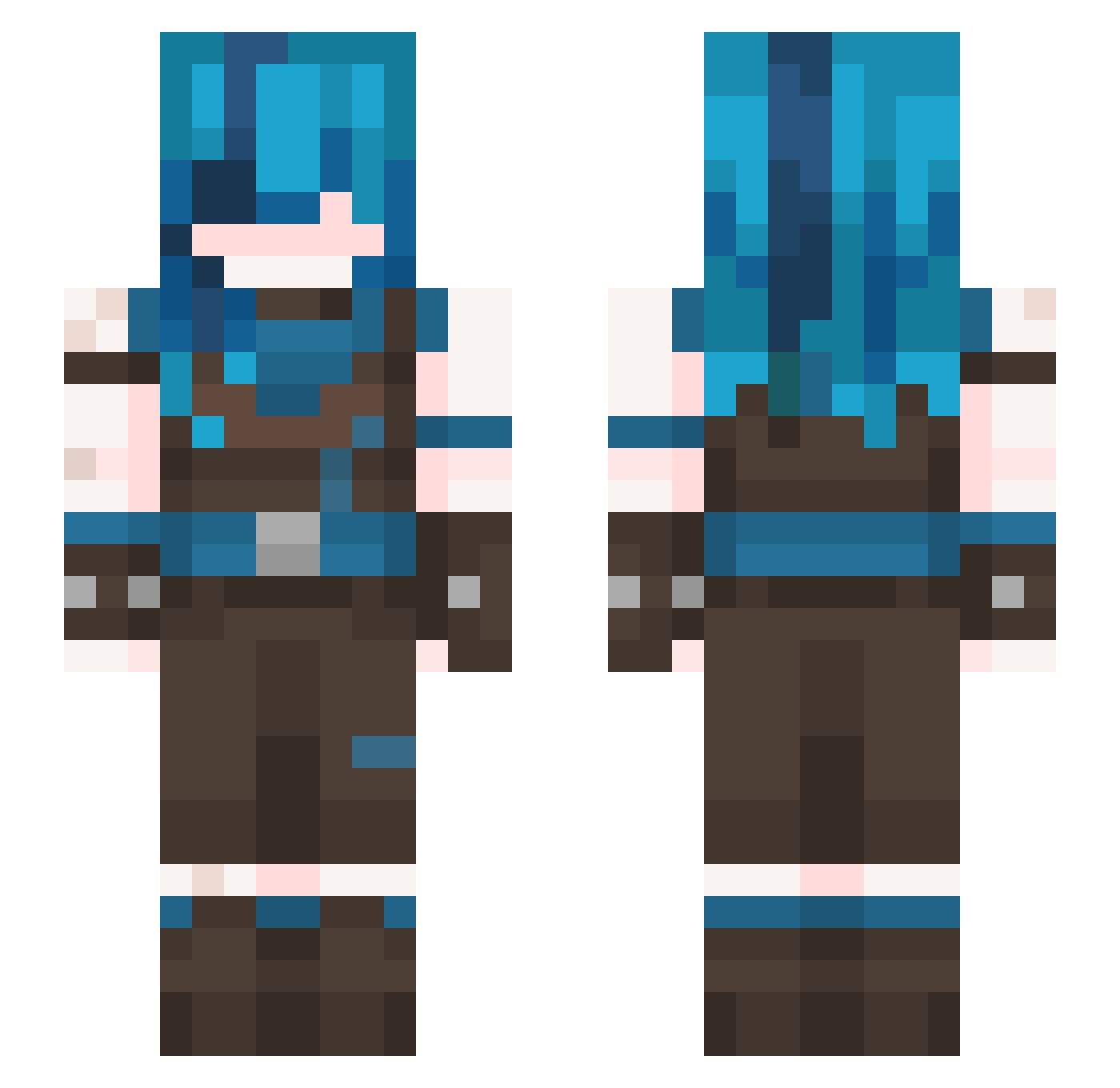 Onryo10 Minecraft skin, front and back view