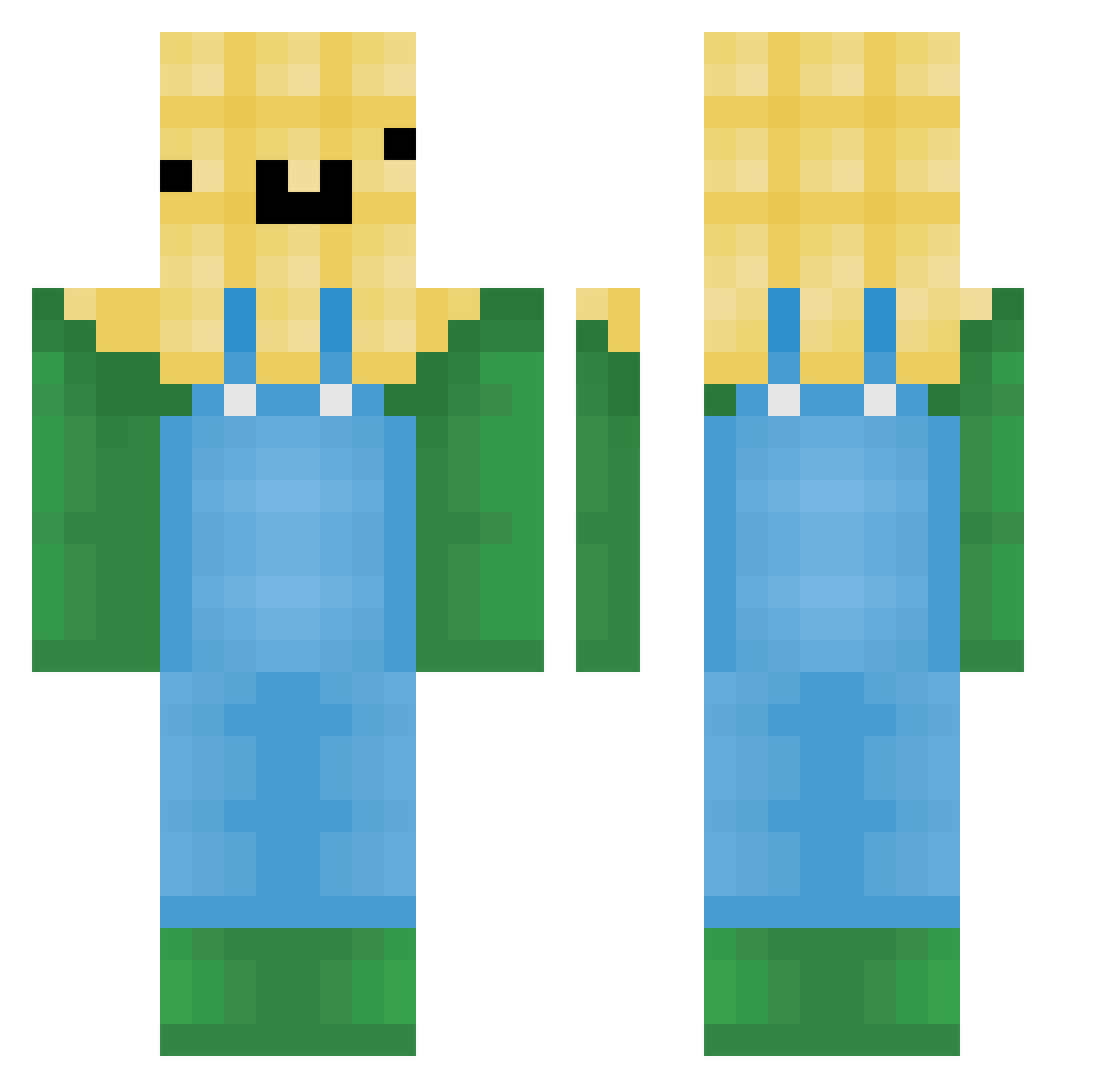 Halkjaerr Minecraft skin, front and back view