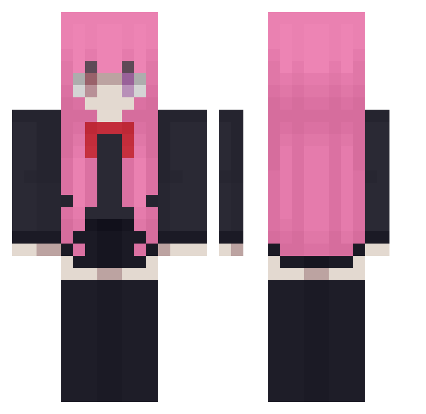 WispC Minecraft skin, front and back view