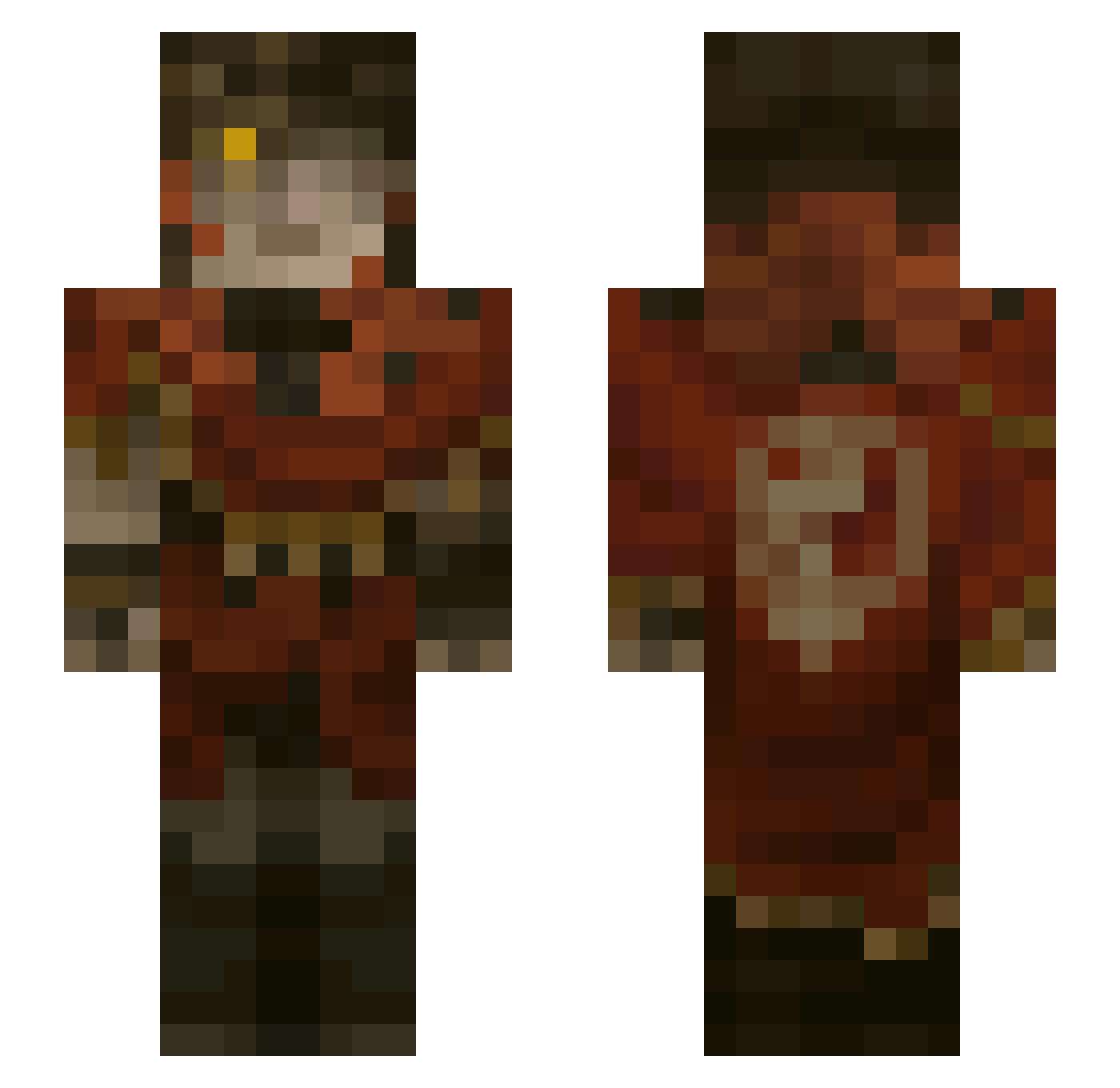 Rycte Minecraft skin, front and back view