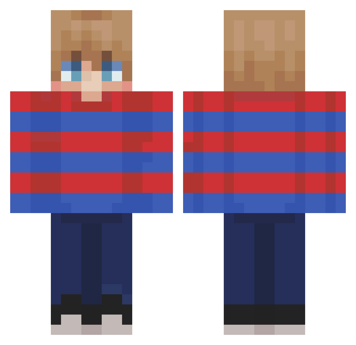 sadieoz Minecraft skin, front and back view