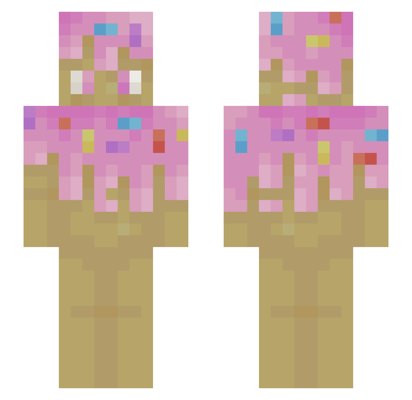 DonutV2 Minecraft skin, front and back view