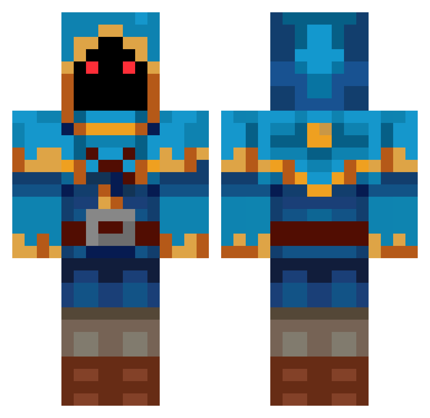 MEGAP Minecraft skin, front and back view