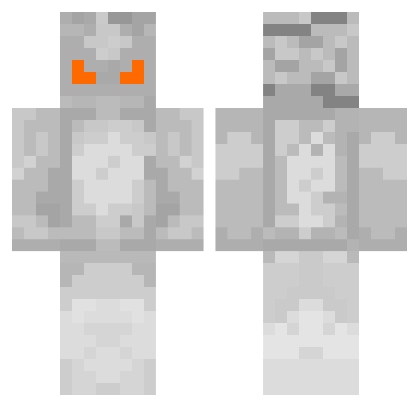 PawchowexD Minecraft skin, front and back view