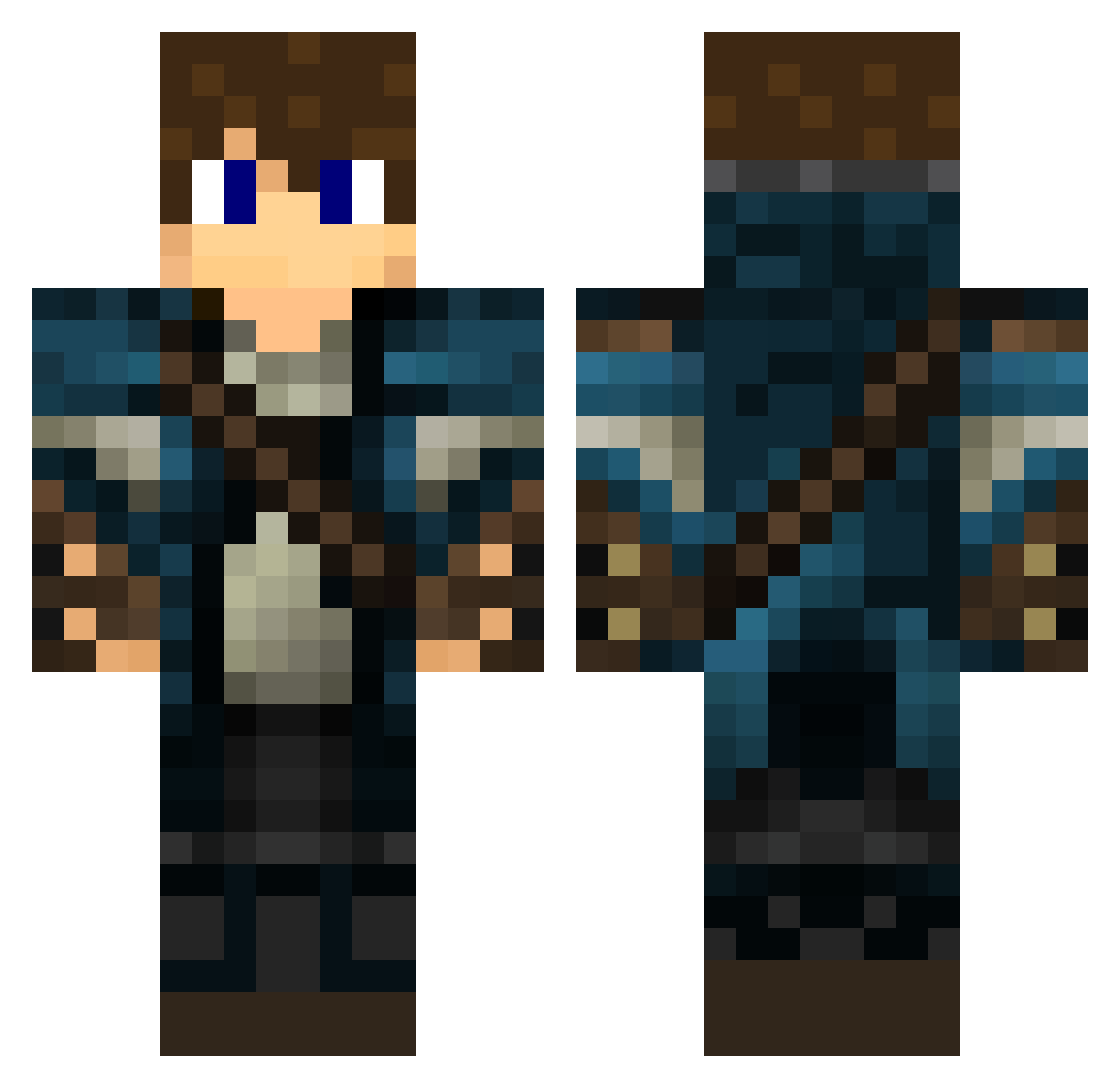 Unknown3139954 Minecraft skin, front and back view