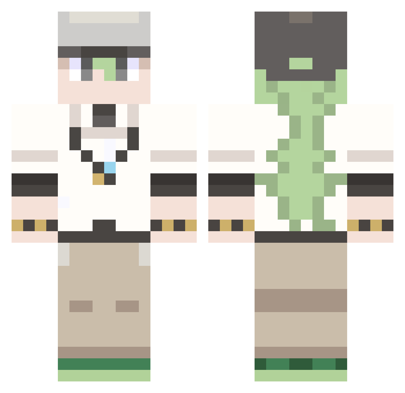 Azkazar Minecraft skin, front and back view
