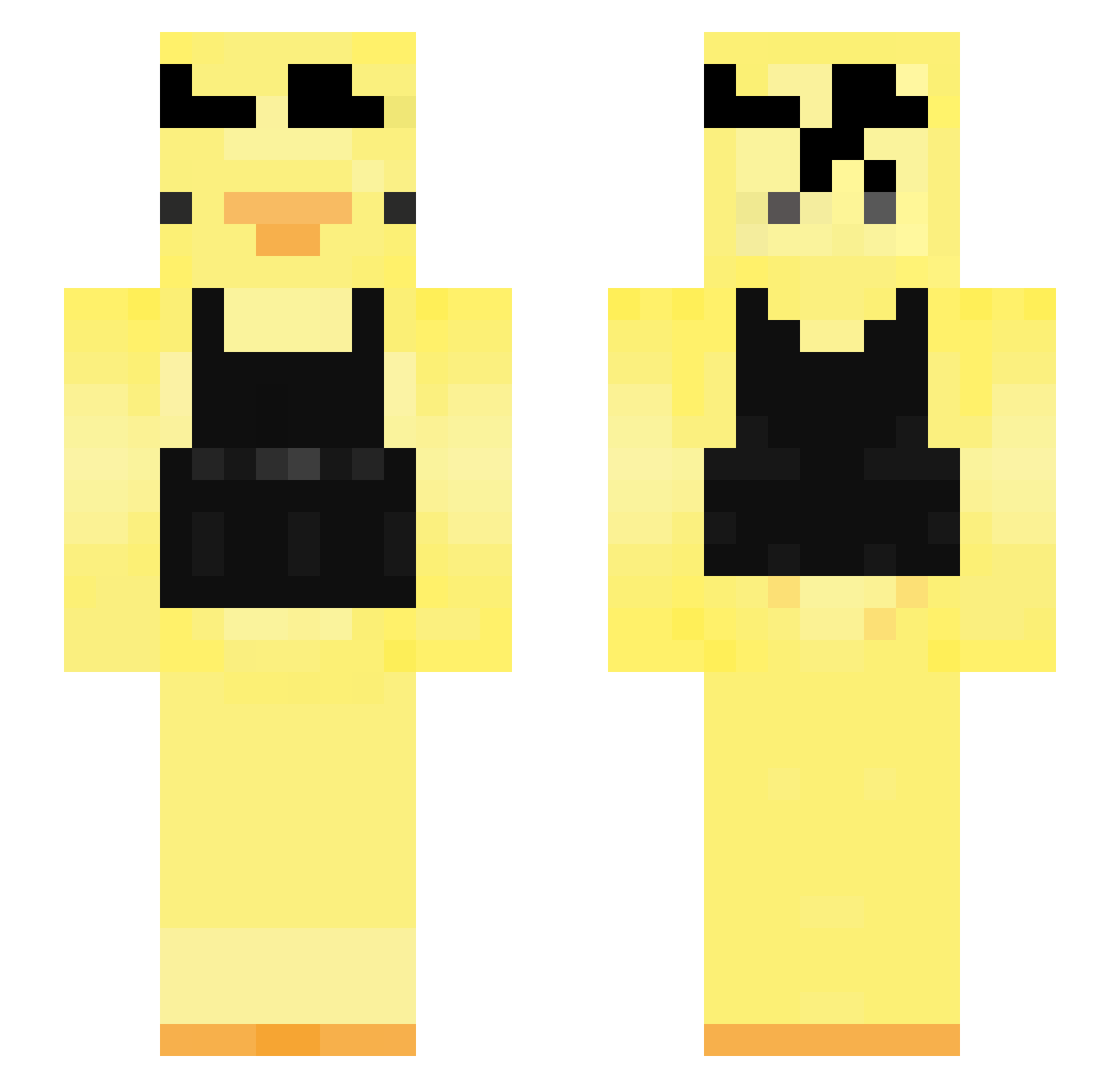SenaxOF Minecraft skin, front and back view