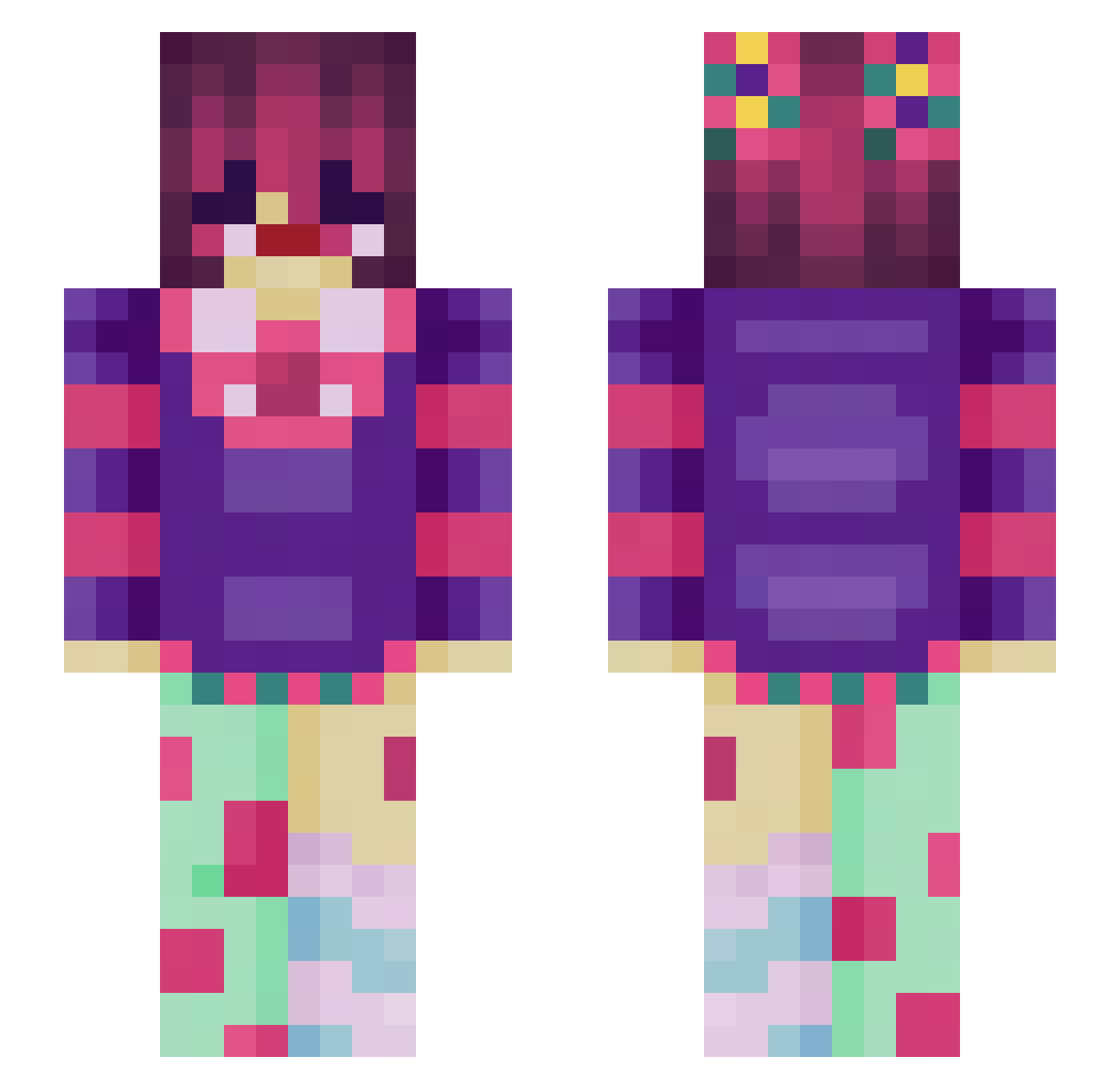 oFame Minecraft skin, front and back view