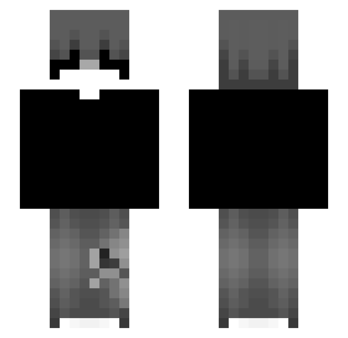 ttonka Minecraft skin, front and back view