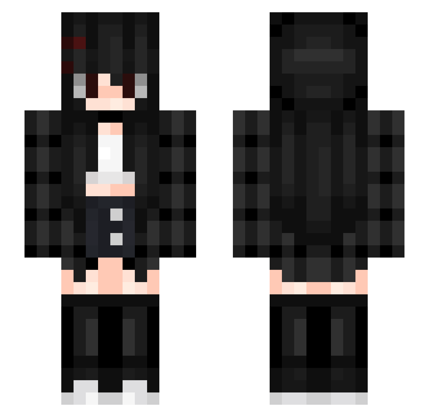 Jenny Minecraft skin, front and back view
