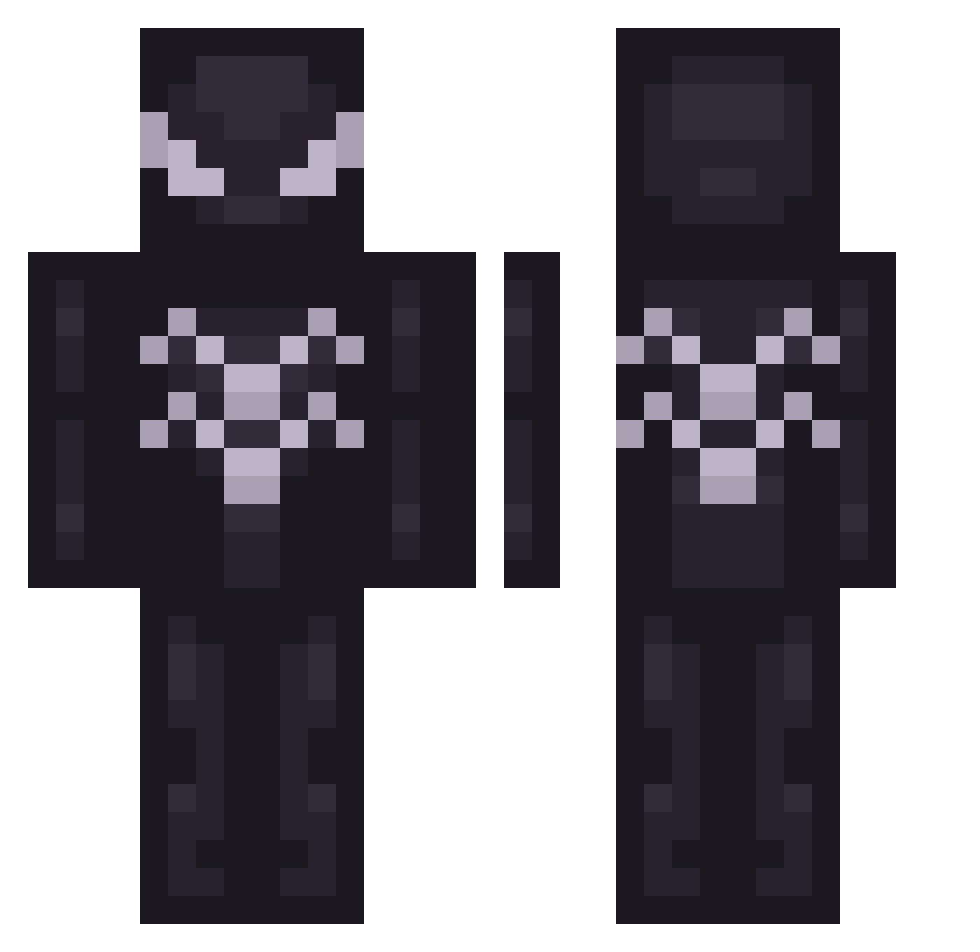 Retaggg Minecraft skin, front and back view