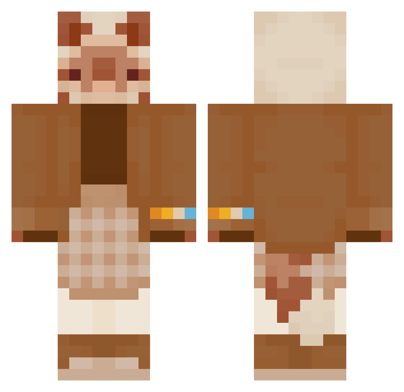 Breaddoddlez Minecraft skin, front and back view