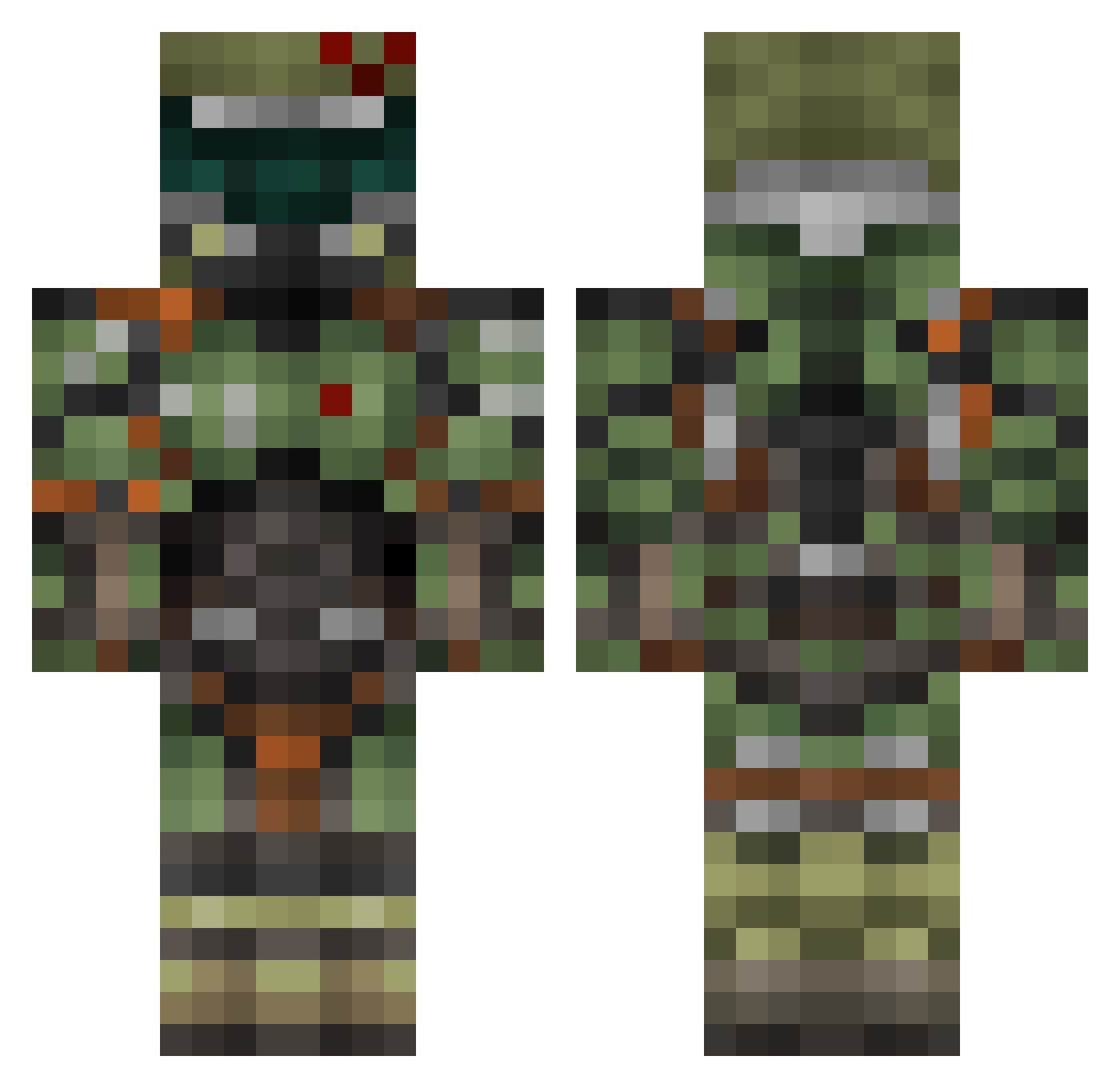 ghostX502 Minecraft skin, front and back view