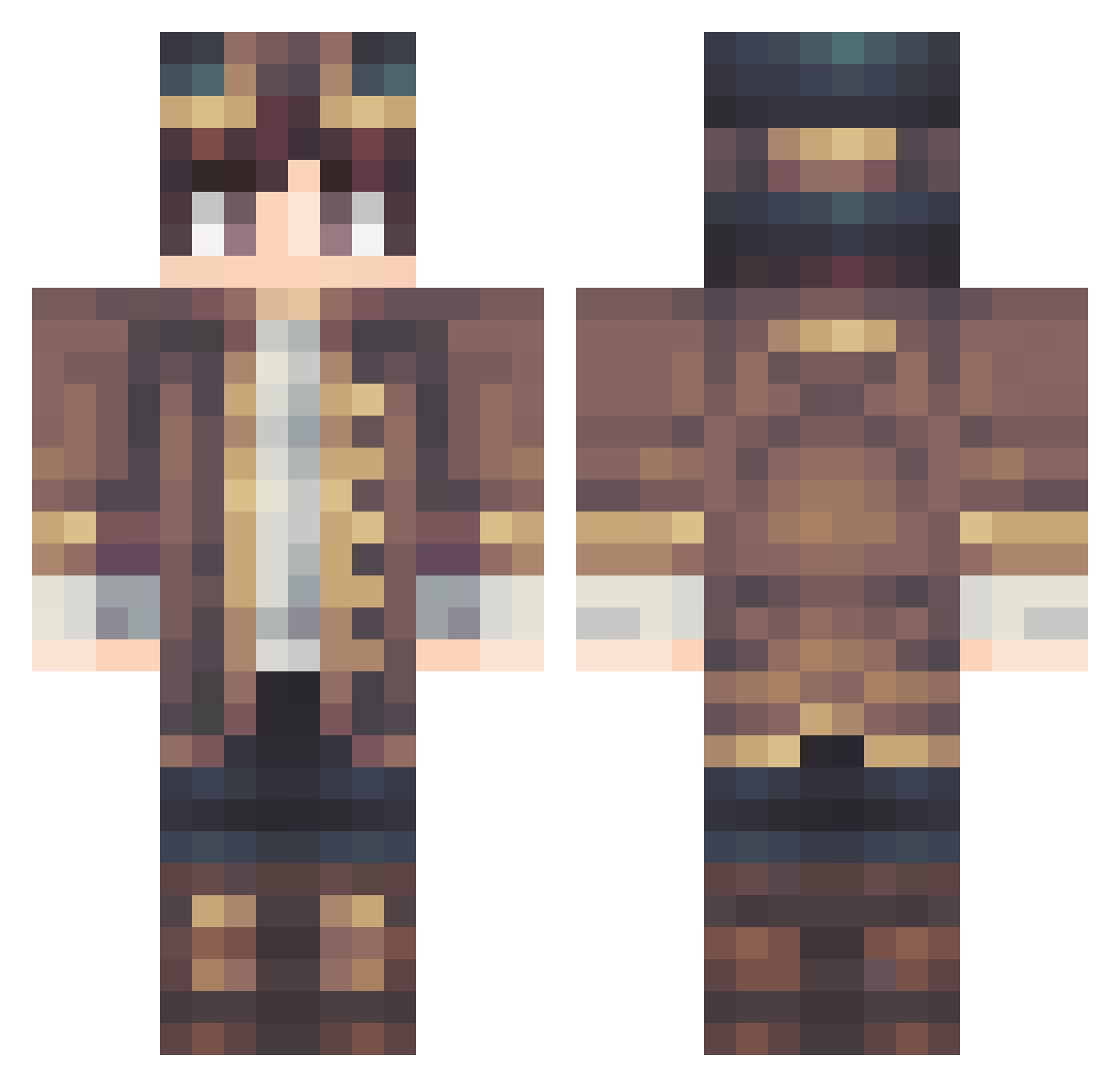 Unreal_Wanderer Minecraft skin, front and back view