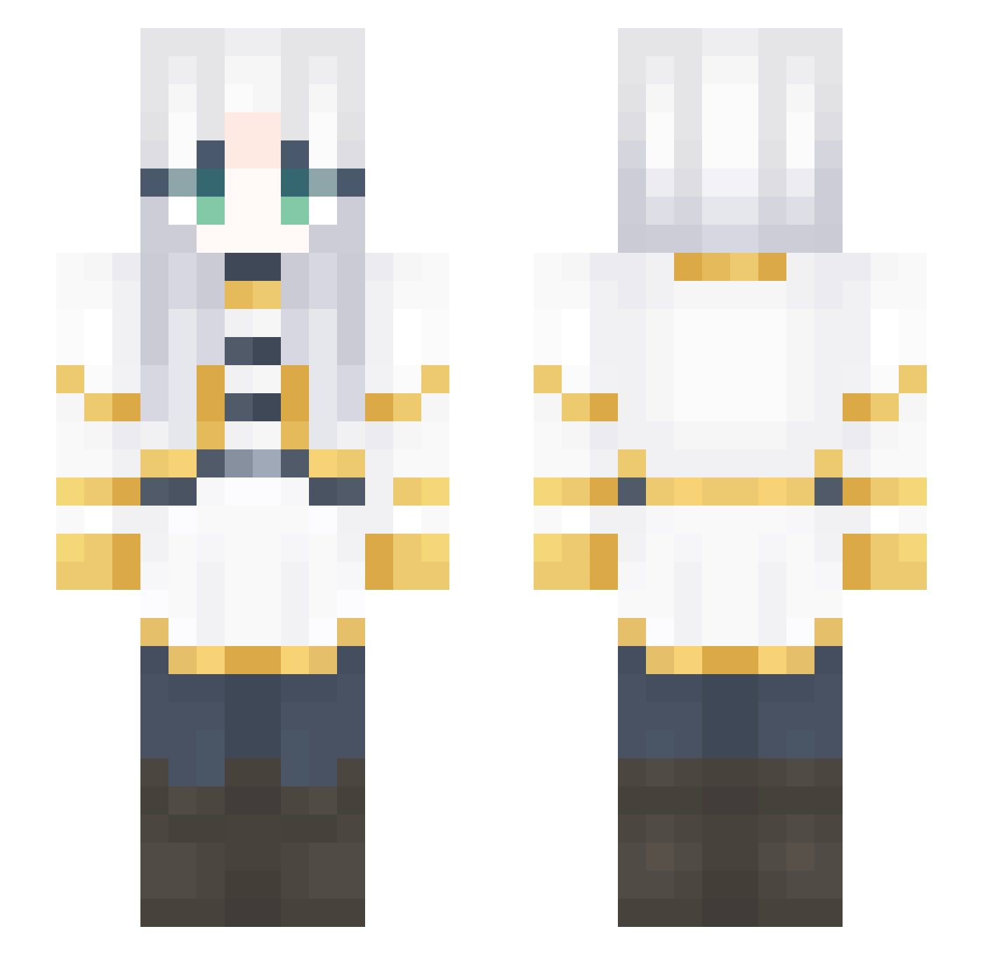 KiraJeda Minecraft skin, front and back view